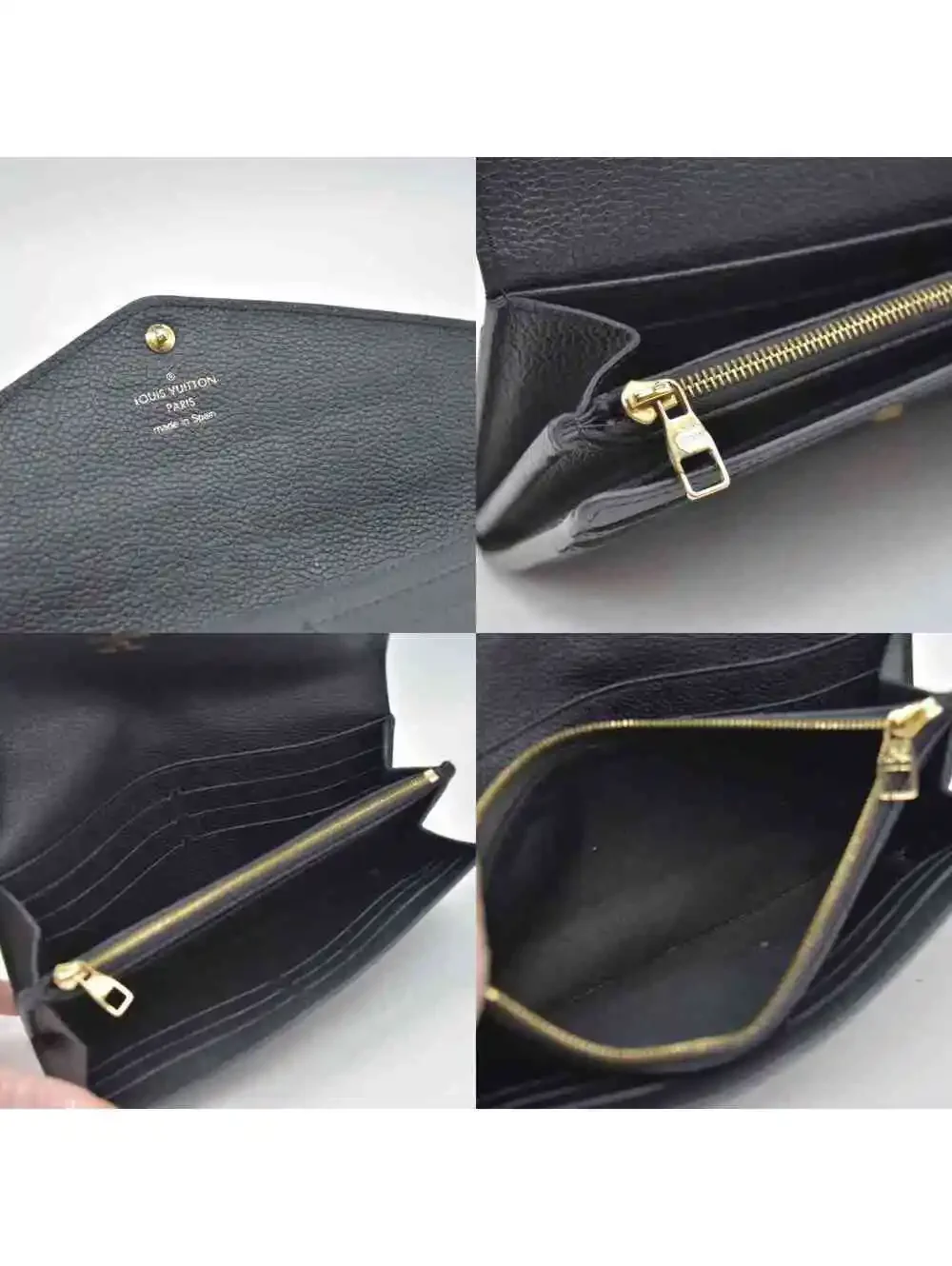 2015 Louis Vuitton Empreinte Sarah Wallet NM Black CA2115